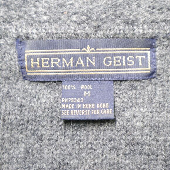 Vintage Herman Geist Size M Boiled Wool Jacket Gray Black - Picture 10 of 11